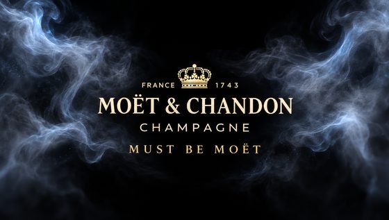 The Moët & Chandon end card revealed through vapour